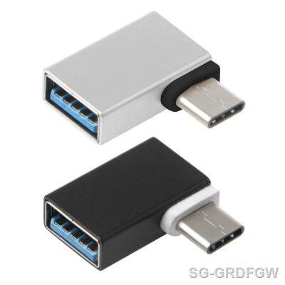 Usb Type C Adapter Right Angle Aluminum Alloy Type C Usb-c Male To Usb 3.0 A Female Adapter Support Otg Function