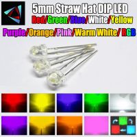 【HOT SALE】 Sheikh printing and packages 1000Pcs 5Mm 4.8Mm Straw Hat Clear Warm White Green Red Blue Purple Yellow Orange Pink RGB DIY Emitting Diode Set