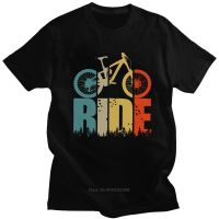 Retro Ride Your Mountain Bike T Shirt Men MTB Lover T-shirt Short Sleeved Print Cotton Top Cyclists And Bikers Gift Harajuku เสื้อยืด sale T-shirt T-shirt