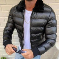 2022 European and American fashion long-sleeved thin tops loose design niche autumn and winter fur collar mens jackets