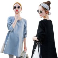 Korean Fashion Maternity Skirt Shirts Plus Size Nursing Mum Blouse Women Long Sleeve Top Ready Stock 322446