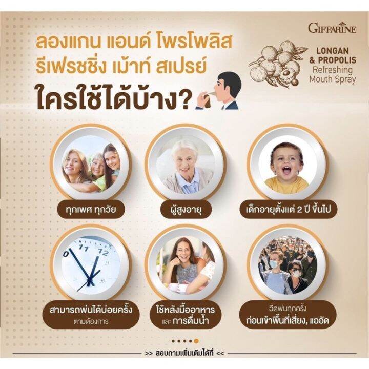 เม้าท์-สเปรย์-สารสกัดจากลำไย-กิฟฟารีน-ลองแกน-แอนด์-โพรโพลิส-รีเฟรชชิ่ง-ตัวช่วยเพิ่มการปกป้อง-ให้กับคุณและคนที่คุณรัก