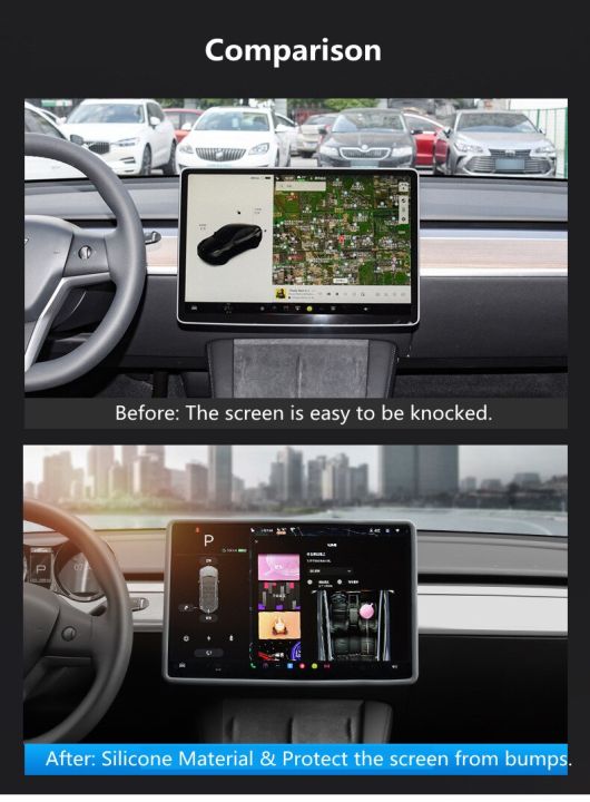 เหมาะสำหรับหน้าจอซิลิโคนเทสลารุ่น3-y-ที่กรอบป้องกันขอบป้องกันการชนการตกแต่งภายในอุปกรณ์เสริม