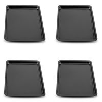 4Pcs Rectangular Non-Stick Bread Cake Baking Tray Baking Tray Oven Rectangular Black Baking Tray DIY Baking for Kitchen