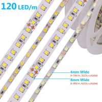 12V LED Strip Light 4mm 8mm 120LEDs/m 2835 Flexible Tape Light Ribbon Warm/ Natural/ Cool White for Home Decor Kitchen Lighting LED Strip Lighting