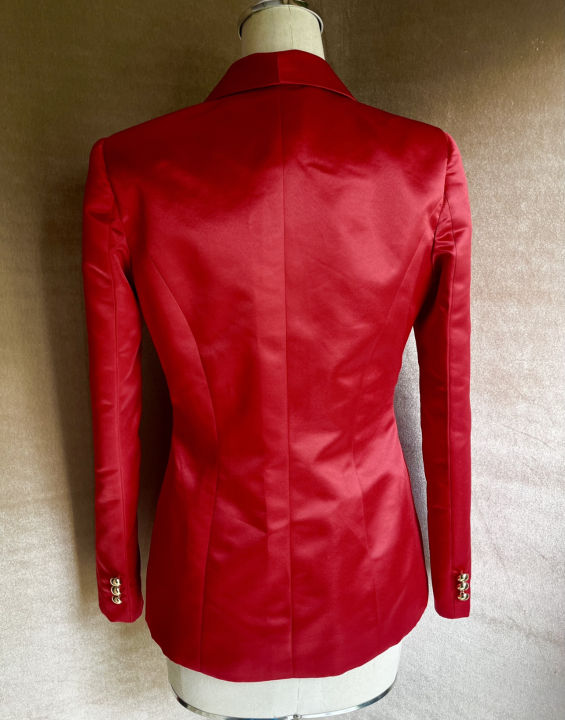 tawn-c-the-perfect-villain-collection-red-amp-black-silk-tuxedo-jacket-เสื้อสูทผ้าไหมทรงทักสิโด้แต่งปกดำและกระดุมทอง
