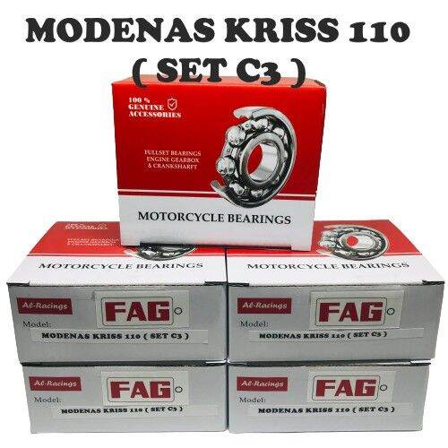 FAG MODENAS KRISS 110 ( SET C3 ) 100 ORIGINAL Made In KOREA Motorcycle Engine Gearbox