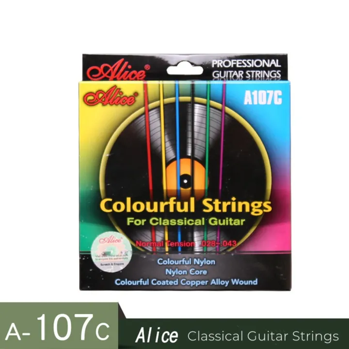 Alice A107C Colorful Classical Guitar Strings Nylon String Gauge 028 ...