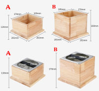 ถังเคาะกากกาแฟ กล่องไม้เคาะกากกาแฟ (สีไม้) Coffee Knock Box