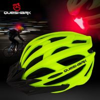 【LZ】☾✱❀  QUESHARK-Capacete ultraleve para homens e mulheres lanterna LED bicicleta MTB Road bicicleta equitação de motocicleta tampa segura com viseira solar