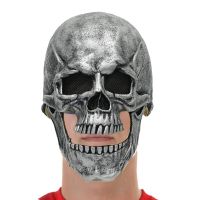 Reneecho Halloween Party Scary Skeleton Mask For Adult Sliver And Golden Skull Masks Full Head Latex Mask Ghost Cosplay Props