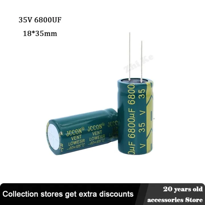 【A Hot】 2pcs 35V 6800UF 18 x 35 mm low ESR Aluminum Electrolyte Capacitor 6800 uf 35 V Electric