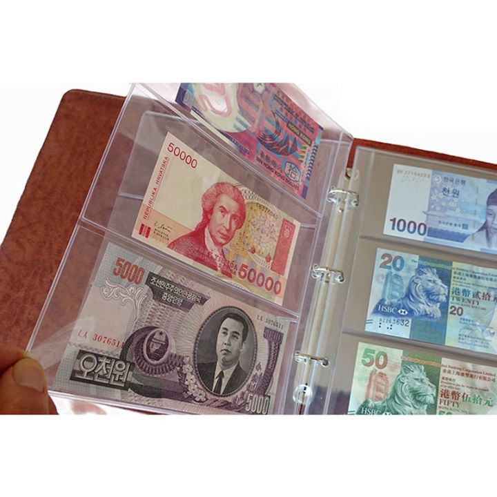 pvc-album-pages-3-pockets-money-bill-note-currency-holder-pvc-collection-180x80mm-albums-folders