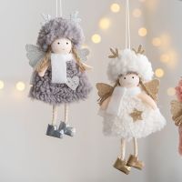 【CW】 Pink Christmas Plush Angel Girl Snowman Pendant Santa Claus Snowman Elk Doll Oranments Xmas Tree Merry Christmas Decor Gifts