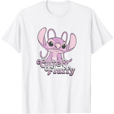 หนาใส่สบายๆราคาระเบิดDisney เสื้อยืดผู้ใหญ่ Lilo &amp; Stitch วันวาเลนไทน์ Angel Cute &amp; Fluffy T-Shirts - เสื้อยืดผู้ชาย - เ