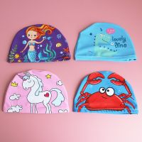 Childrens Swimming Caps Waterproof High Elastic Ear Protection Pool Swimming Hat For Boys Girls Kids Cute Cartoon Swim Caps Swim Caps