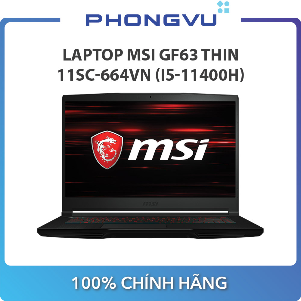 Máy tính xách tay/ Laptop MSI GF63 Thin 11SC-664VN (i5-11400H) (Đen)