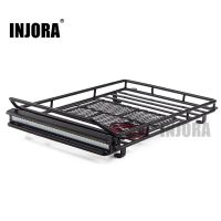 INJORA 245*150mm Luggage Carrier Roof Rack with LED Light Bar for 1/10 RC Crawler Car Axial SCX10 TRX4 Electrical Circuitry Parts