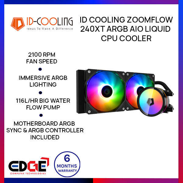 EDGE | ID COOLING Zoomflow 240XT aRGB AIO Liquid CPU Cooler | Lazada PH