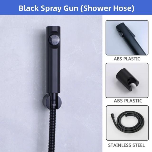 toilet-spray-gun-set-brass-faucet-partner-high-pressure-cold-water-gun-bathroom-2-way-valve-universal-angle-valve-black-gun-grey