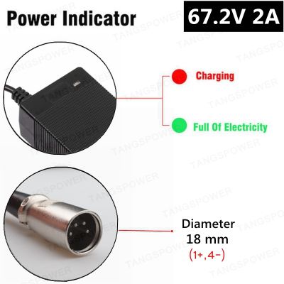 TANGSPOWER 67.2V 2A lithium battery charger For e-bike 16S 60V li-ion Wheelbarrow electric bike Charger With fan