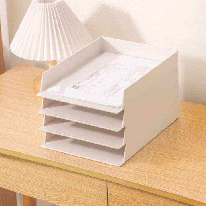 PIUJ Desktop Organizer A4 File Storage Tray Papers Rack File Organizer
