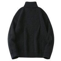 Huncher Mens Knitted Turtleneck Sweater Men 2021 Winter Casual Oversized Vintage Jumper Male Korean Fashion Sweaters For Men