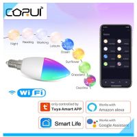 [Super bright bulb] CORUI TUYA Smart WiFi E14หรี่แสงได้ Magic RGBCW 100 240V หลอดไฟ LED Life เข้ากันได้กับ Alexa Google Home Yandex Alice