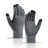 Winter Mens and womens Knit Touchscreen Gloves Warm Touch Gloves Texting Anti-slip Gloves for Adults