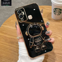 AnDyH 2022 New Design For Infinix Hot 12 Play Case Luxury 3D Stereo Stand Bracket Astronaut Fashion Cute Soft Case