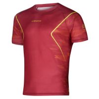 LA SPORTIVA PACER T-SHIRT MEN SANGRIA/HAWAIIAN SUN - เสื้อกีฬา เสื้อวิ่งชาย