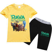 Raya และ Last Dragon ฤดูร้อนกางเกงขาสั้นชุดเสื้อแขนสั้นสำหรับเด็กหญิงเสื้อยืด All-Match ใหม่แขนสั้นชุด RT1065A เสื้อผ้าเด็กกีฬา Causal เสื้อยืดแฟชั่นชุด