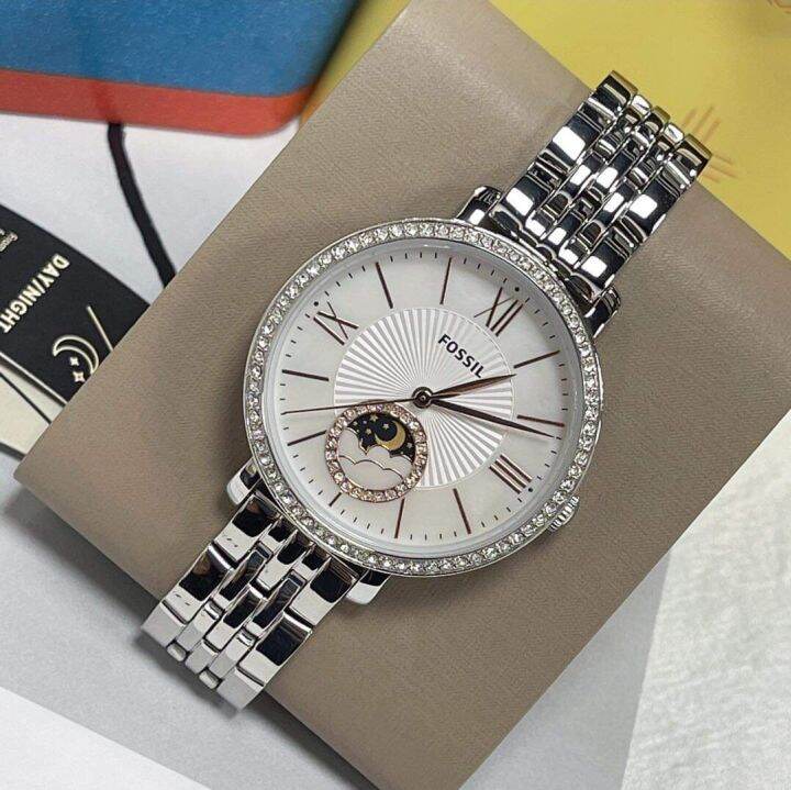 Authentic ES5164 Fossil Jacqueline Sun Moon Multifunction Stainless