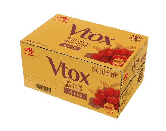 Thùng thức uống giấm gạo vtox - vị nho 24 chai 345ml - ảnh sản phẩm 2