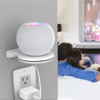 [HOT K] ตัวยึดติดผนังสำหรับ HomePod Mini ลำโพงอัจฉริยะอุปกรณ์เสริมฉากยึดผนังแบบถอดออกได้สำหรับชั้นเก็บของอุปกรณ์เสริมขนาดเล็ก