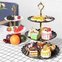 Three-layer Fruit Plate Luxury Cake Stand Dessert Showcase Wedding Party Pastry Cakestand