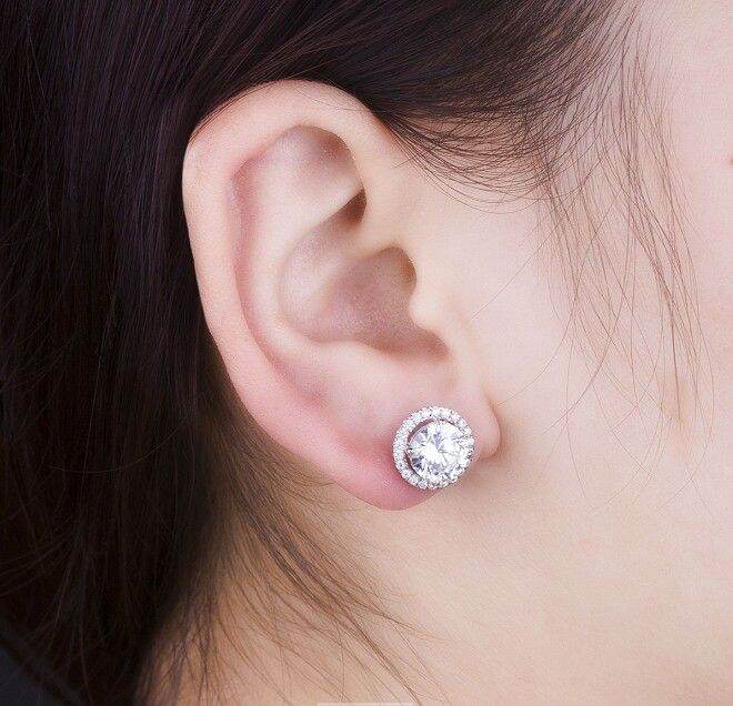 ของแข็ง18พันทองคำขาวต่างหู-au750-0-5ctชิ้น-moissanite-ต่างหูเพชรสำหรับสาวทดสอบธรรมชาติ-d-สีที่มีใบรับรอง