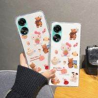 เคสโทรศัพท์ OPPO A78 4G / A58 4G / A98 5G / A78 Nfc/ A58 NFC น่ารักกันกระแทกนิ่มลายการ์ตูนใสคลุมป้องกันเลนส์กล้องสำหรับ OppoA78 OppoA58nfc NFC