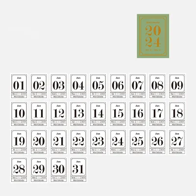 ZhongLouL 2024สมุดปฏิทินขนาดเล็กแผ่น365ปฏิทินแบบฉีกได้สมุดแพลนเนอร์แบบทำมือวัสดุตกแต่งกระดาษอุปกรณ์สำนักงาน