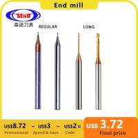 SENO Micro Carbide End Mill 2xD เครื่องตัดซี่โครง CNC คอยาวลึกเส้นผ่านศูนย์กลางขนาดเล็ก 0.2 0.3 0.4 0.5 0.6 0.7 0.8 0.9 มม. มินิ