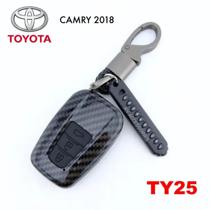 AD.B..S.D  ซองกุญแจรีโมท เคสรีโมทกุญแจเคฟล่า TOYOTA  รุ่น CAMRY 2018  ปุ่มสีดำ รหัส TY25