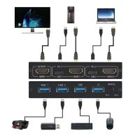 AM-KVM 201CL แชร์ 1 จอภาพ / คีย์บอร์ด เมาส์ ชุดสวิตช์ KVM ที่เข้ากันได้กับ HDMI / รองรับสวิตช์ USB KVM 2Kx4K 2 โฮสต์