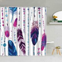 Quality Bathroom Shower Curtain Dream Bird Feather Pattern Printed Waterproof Bath Curtains Set Home Decor Accessories Cortina