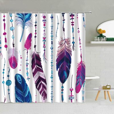 Quality Bathroom Shower Curtain Dream Bird Feather Pattern Printed Waterproof Bath Curtains Set Home Decor Accessories Cortina