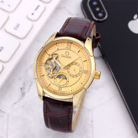 ▶พร้อมสต็อก◀Original 2022 Business Sport Watch For Men Fashion Simple Versatile Leather Mechanical Wristwatches Gentleman Watches