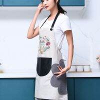 Kitchen Apron Wipeable Waterproof Oil-Proof Cartoon Wreath Household Rabbit Aprons for Women Men Baking Accessories pinafore