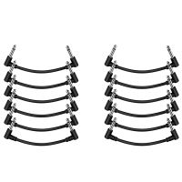 12PCS 6 Inch Guitar Patch Cables, Black Guitar Pedal Cable Effect Cable Cord