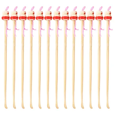 100 Pcs Pickup Hanging Ear-pick Tools Convenient Picks Cleaning Household Bamboo Pendants Earwax Spoons