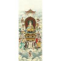 Xia Jingshan Guanyin Bodhisattva ภาพวาดบุคคลและการประดิษฐ์ตัวอักษรเวอร์ชันแนวตั้งรูปพระพุทธเจ้าจิตรกรรมจีนโบราณพิมพ์ของแท้การคัดลอกของตกแต่ง