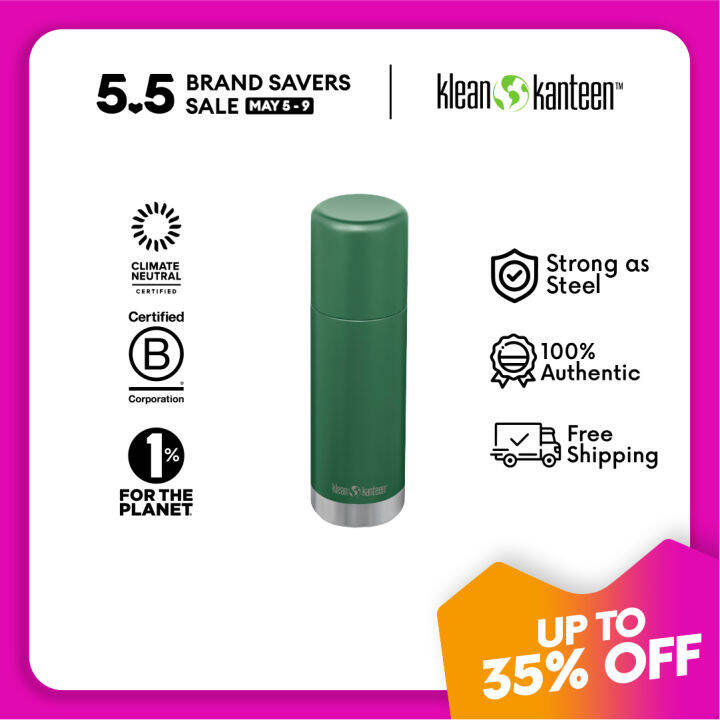 Klean Kanteen TKPro Insulated Stainless Steel Thermos and Bottle with Pour Through 16oz Fairway